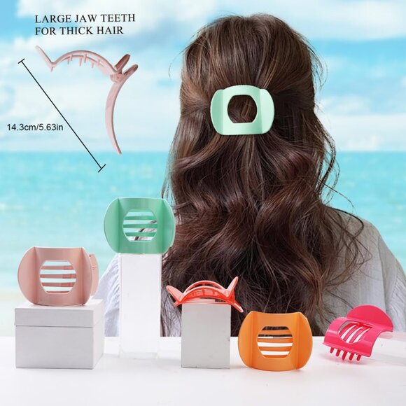 Flat Hair Clips Set 6 Rainbow Color Non-slip Strong Hold for Thick or Thin Hair - Picture 2 of 6